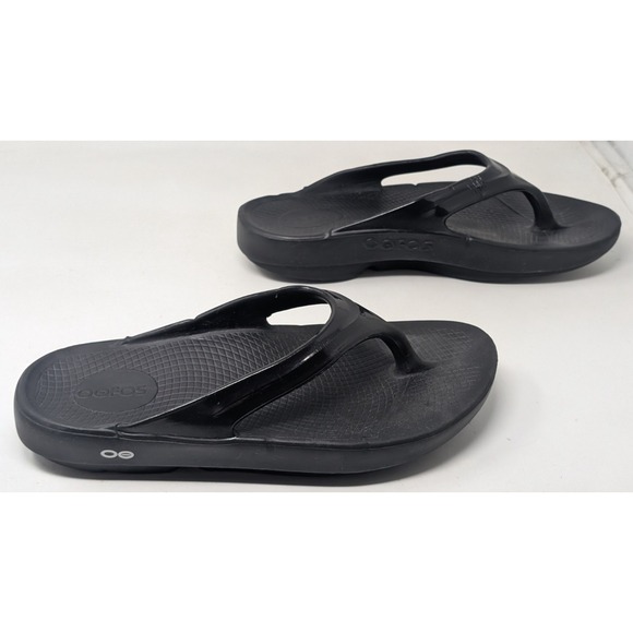 OOFOS OOlala Thong Sandals Women's Size 42 / 11 Black Flip Flop Comfort - Picture 1 of 7